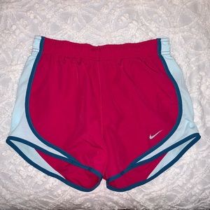 pink and blue Nike XS shorts